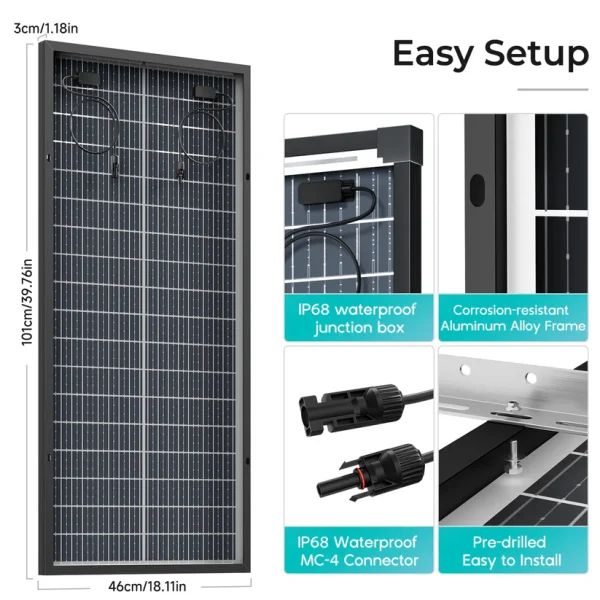 100 watt bifacial solar panel