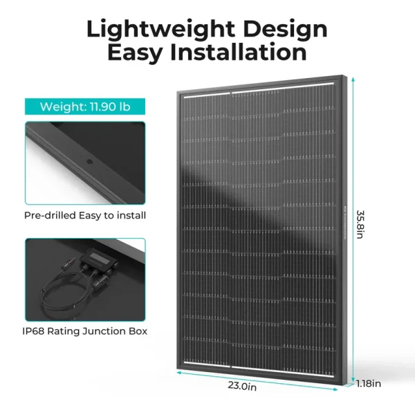 100w 12v monocrystalline solar panel